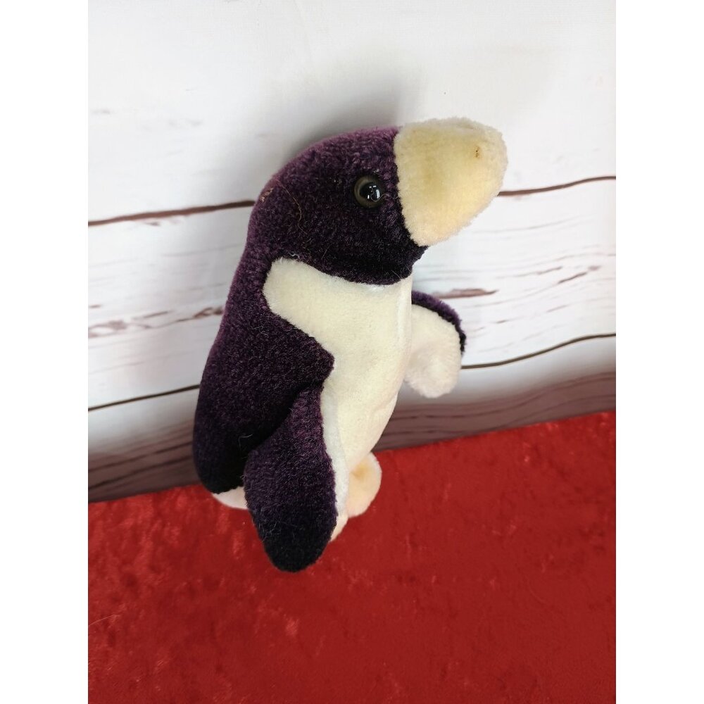 Sea World Purple White Mini Stuffed Penguin Toy 6 Inches
